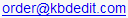 scrambled email: domain 'kbdedit.com', username 'order'