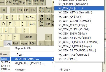 KbdEdit example replacing AltGR with KANA assigning VK_OEM_8 as the KANA virtual code