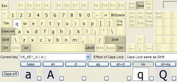 KbdEdit multilingual keyboard alternate KANA state US English