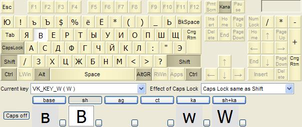 KbdEdit example Russian phonetic Shift State ЯВЕРТЫ upper case
