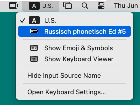 KbdEdit-generated custom keyboard layout in Apple Mac Keyboard Layout selection menu