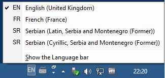 KbdEdit Language bar multiple languages