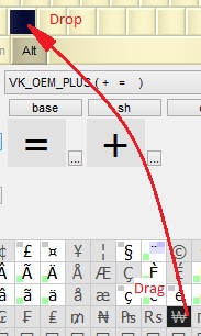 KbdEdit drag drop from Unicode palette to a key