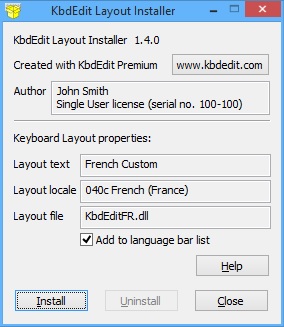 KbdEdit Standalone Keyboard Layout Installer