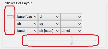 KbdEdit screenshot Sticker Map matrix size sliders