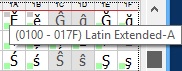 KbdEdit button Unicode palette scroll tooltip current subset